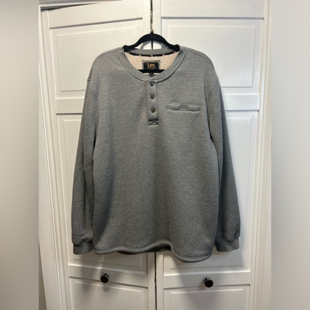 Lee Premium Select Sherpa Lined Thermal Henley Insulated Long Sleeve Shirt